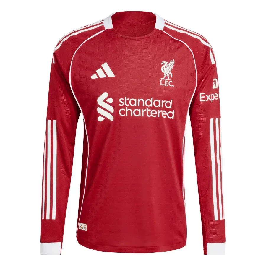 Maillot Domicile Authentique manches longues Liverpool 2025-2026 — Rouge
