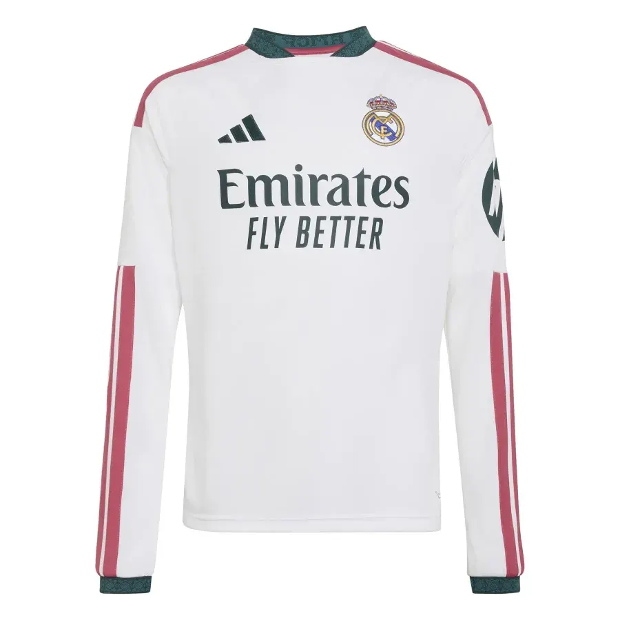 Maillot Domicile manches longues enfant Real Madrid 2026-2027 — Blanc