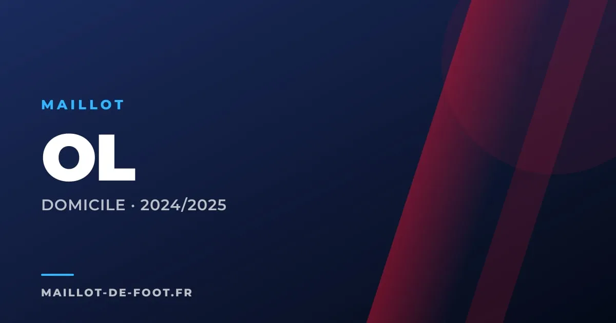 Maillot domicile OL 2024-2025 blanc avec touches bleu et rouge Adidas