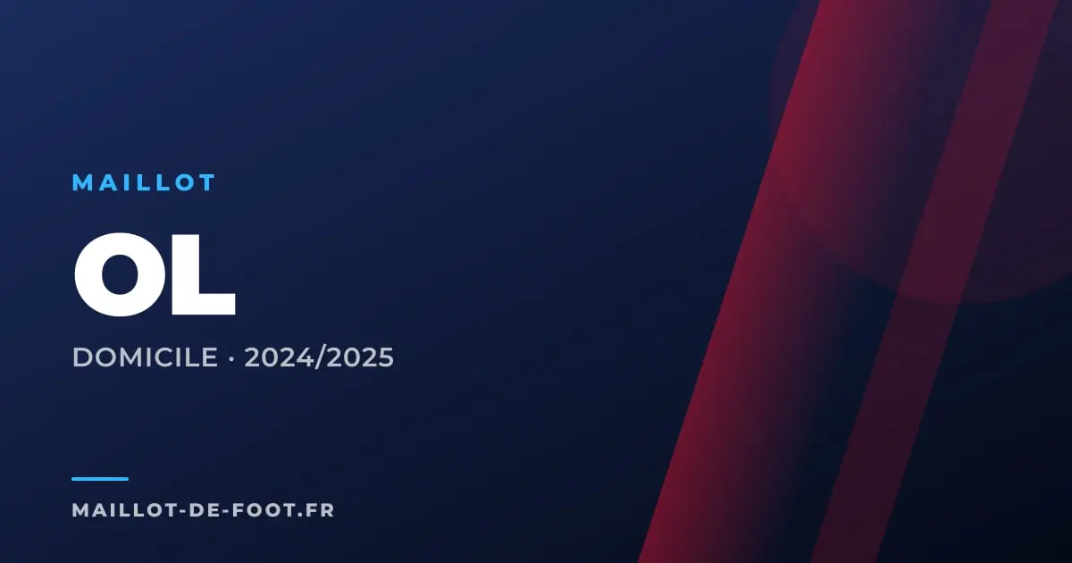 Maillot domicile OL 2024-2025 blanc avec touches bleu et rouge Adidas